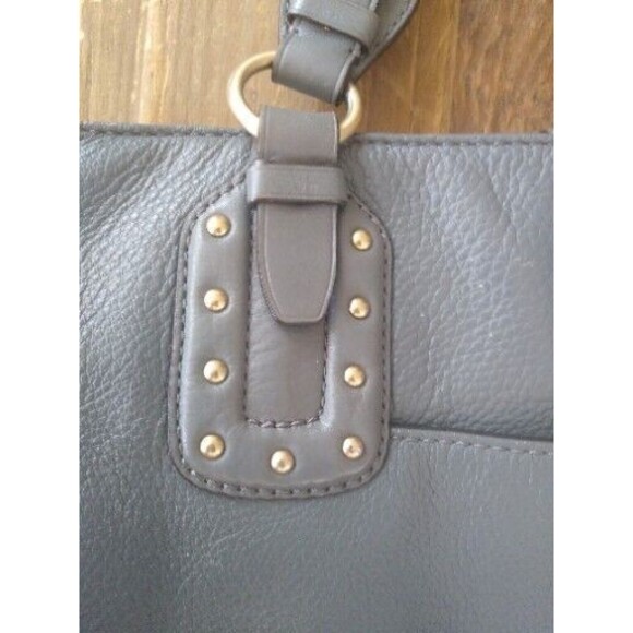 Michael KorsBig Valley Tote Pebbled Leather Slouch Moto Boho Studded Convertible - Picture 8 of 13